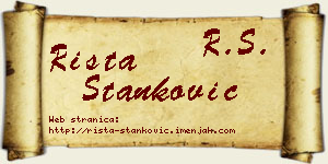 Rista Stanković vizit kartica